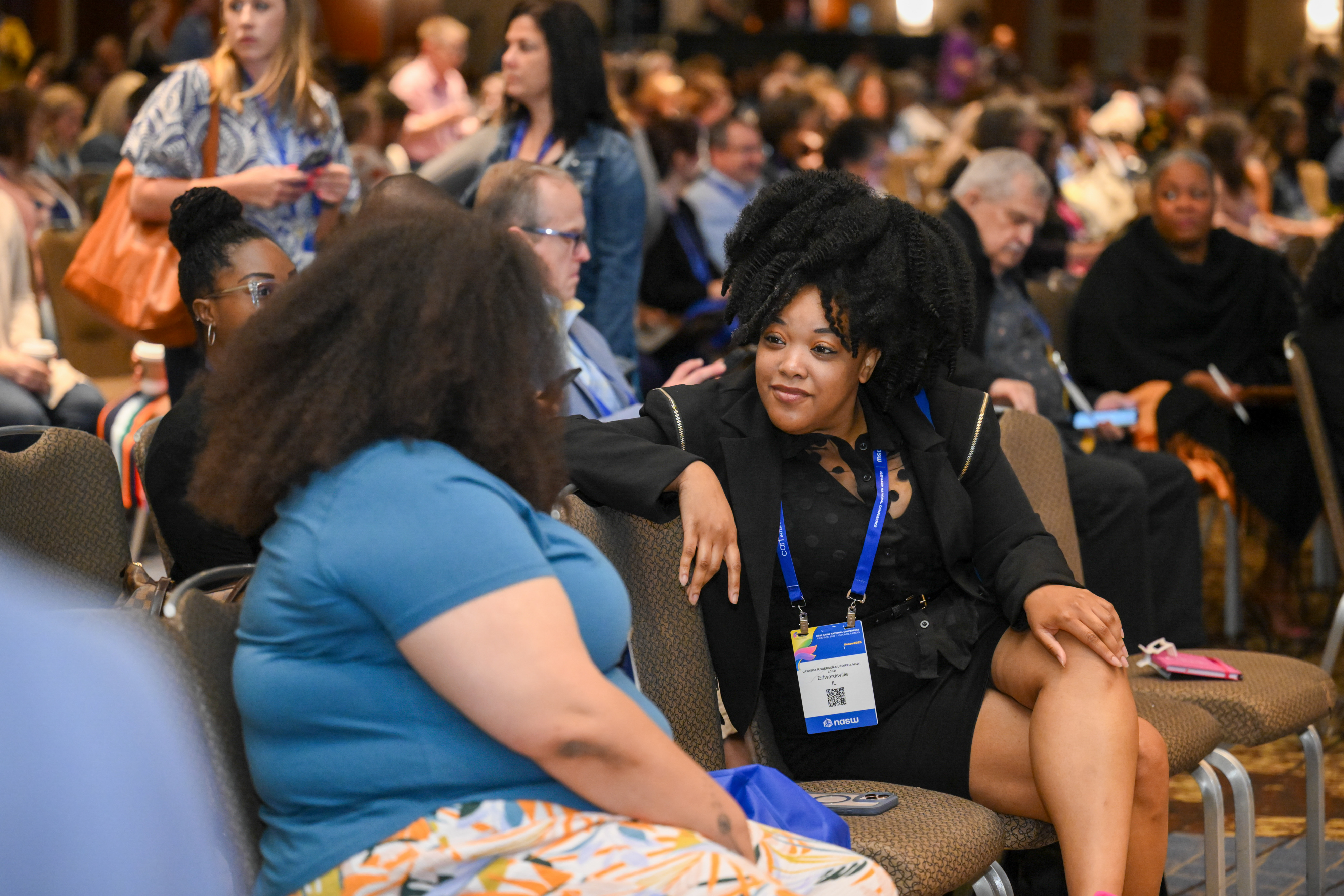 conference attendees conversing